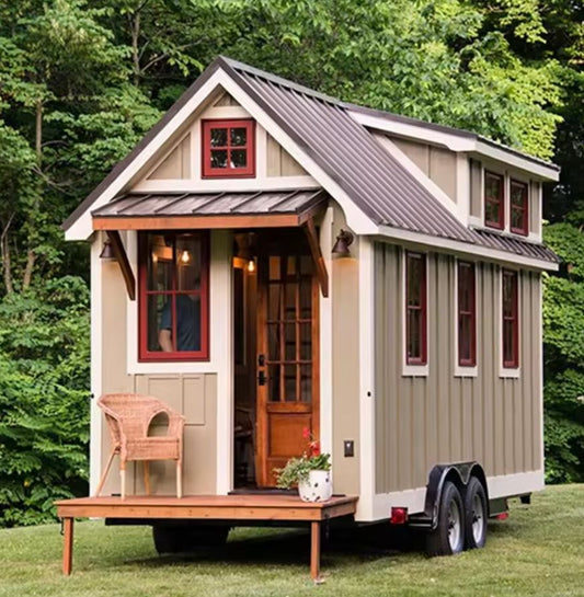 prefab prefabricated tiny house with trailer wheel from china